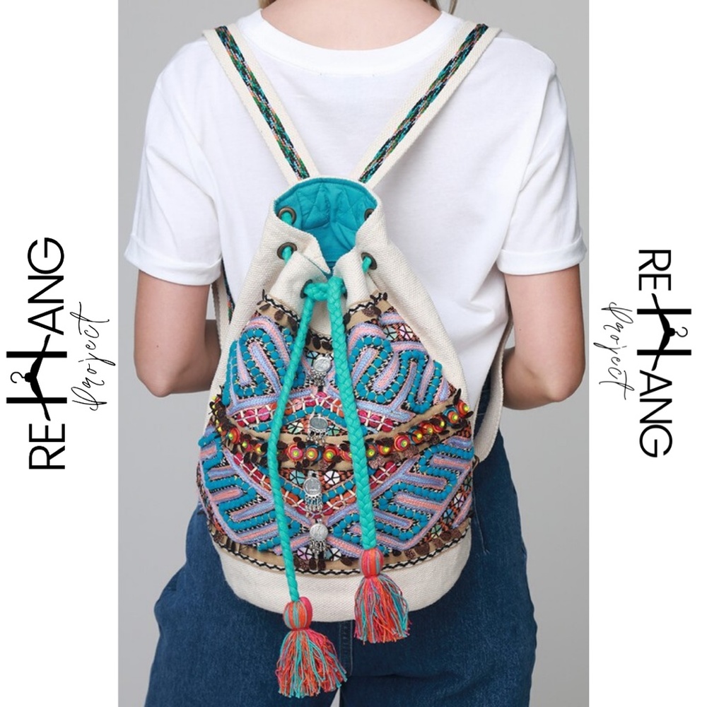 Festival Wild Embroidered Bucket Backpack